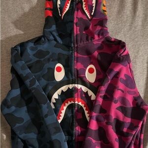 full zip bape shark jacket